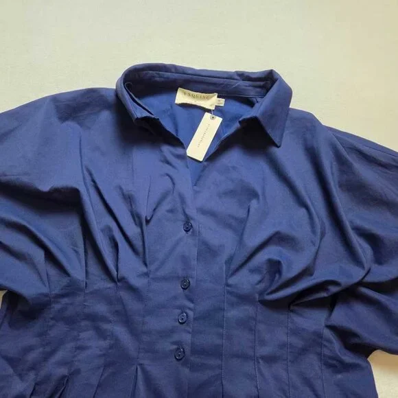 New XL Exquise x Anthropologie The Tobie button front pleated mini shirt  dress
